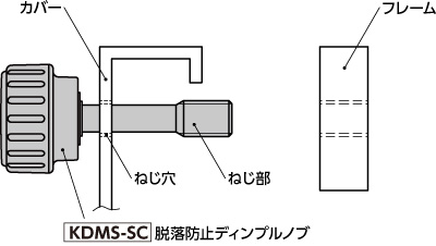 脱落防止ディンプルノブ